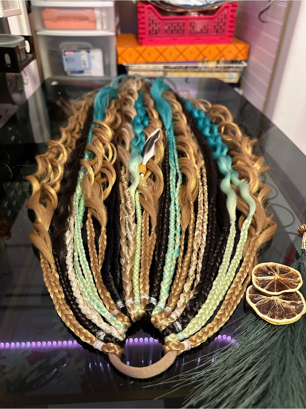 Boho Multi-Color Braided Hair Extensions - Unbranded
